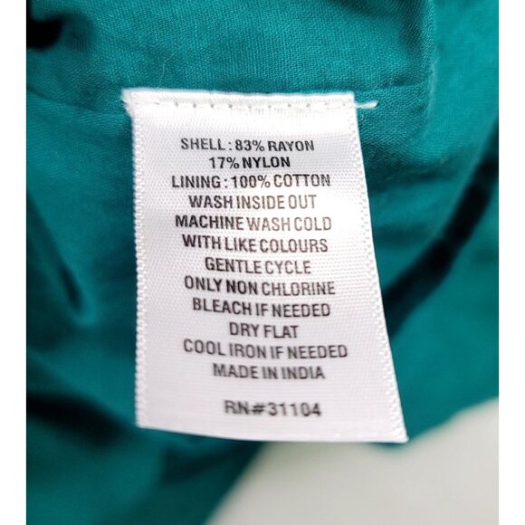 Crown & Ivy Womens Lined Green Tiered Ruffle Flutter Sleeve Top Large - Picture 6 of 9